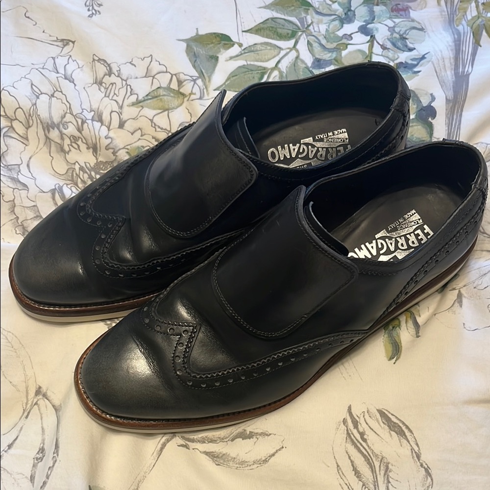 Salvatore Ferragamo Black Leather Men's Shoes
